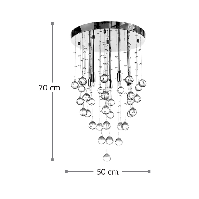 INLIGHT 8FOTO FOTISTIKO OROFIS METALLIKO/KRuSTALLINO XROMIO F50Xu70cm 5201A
